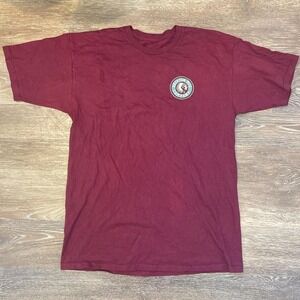 Vintage Brixton MFG Graphic Tee, Burgundy Single Stitch, Size Large
